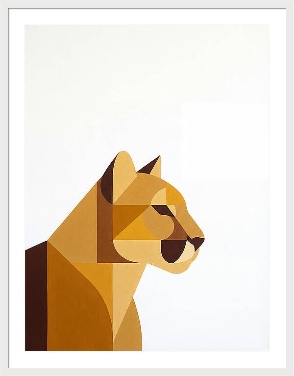 Cougar In Minimalist Style