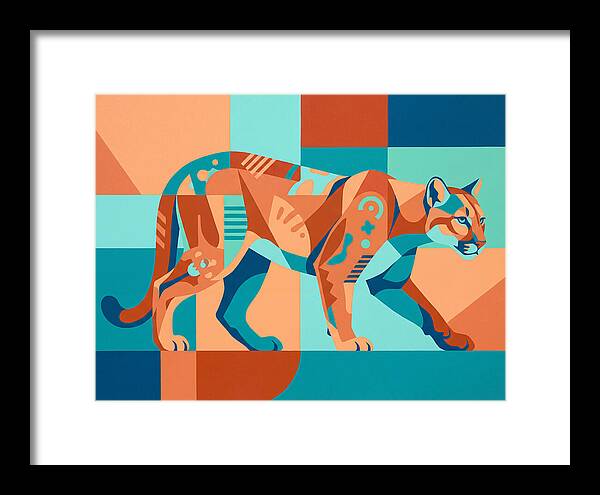 Cougar In Vibrant Geometry