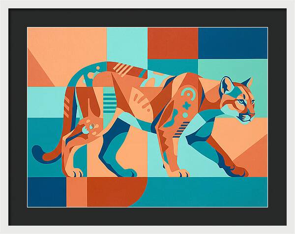 Cougar In Vibrant Geometry