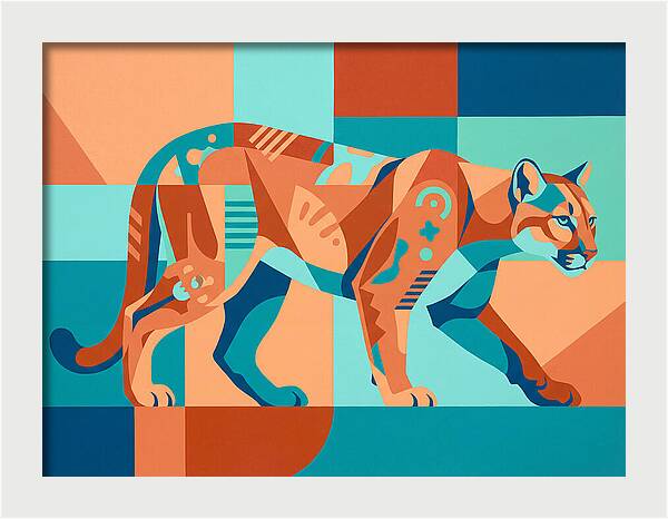 Cougar In Vibrant Geometry