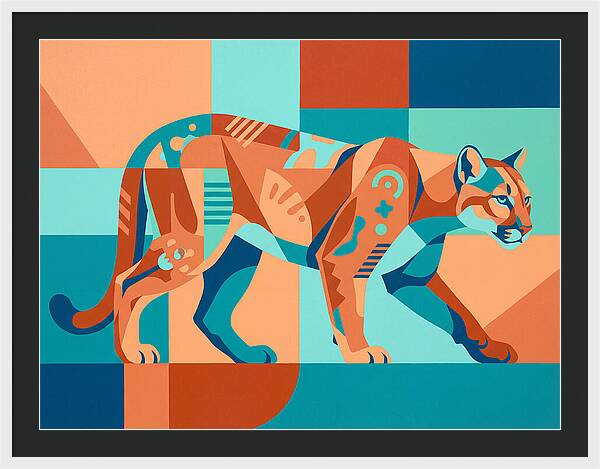 Cougar In Vibrant Geometry