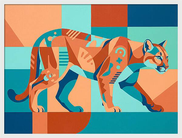 Cougar In Vibrant Geometry