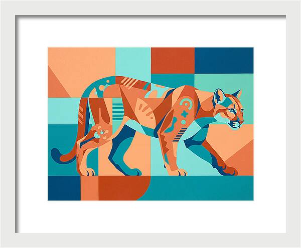 Cougar In Vibrant Geometry