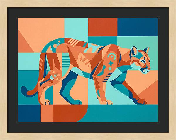 Cougar In Vibrant Geometry