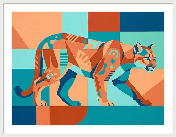 Cougar In Vibrant Geometry