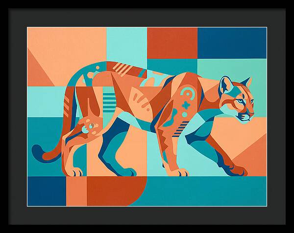 Cougar In Vibrant Geometry