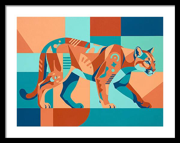 Cougar In Vibrant Geometry