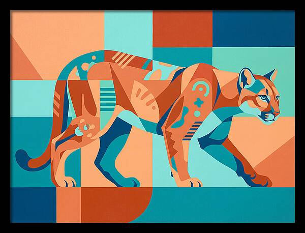 Cougar In Vibrant Geometry