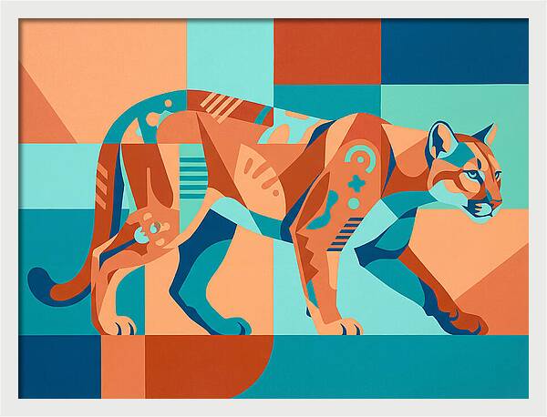 Cougar In Vibrant Geometry
