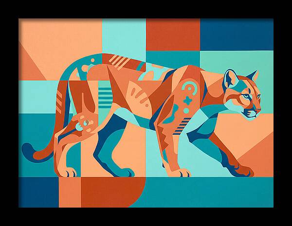Cougar In Vibrant Geometry