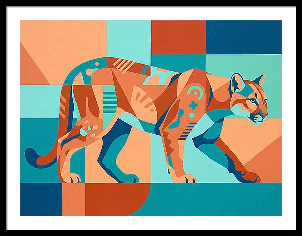 Cougar In Vibrant Geometry