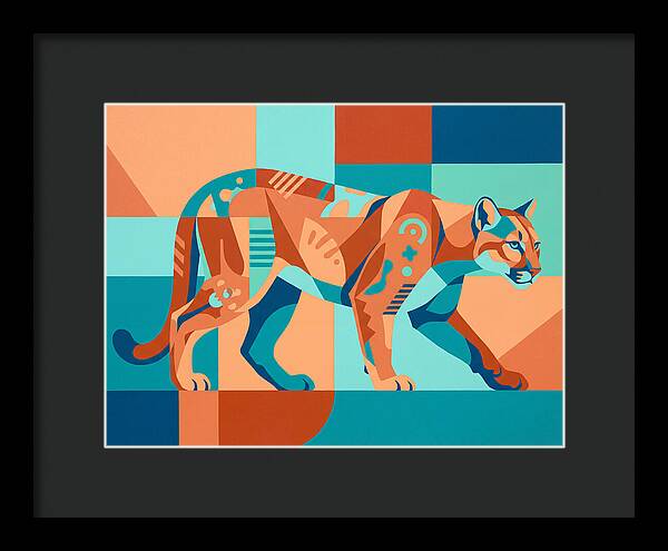 Cougar In Vibrant Geometry