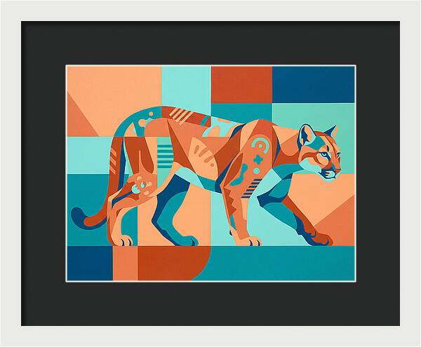 Cougar In Vibrant Geometry