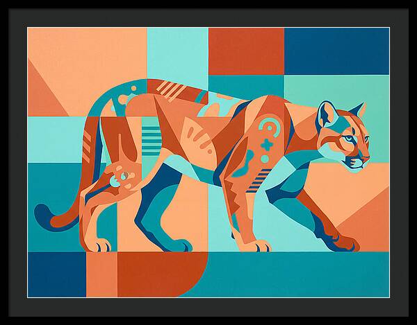 Cougar In Vibrant Geometry