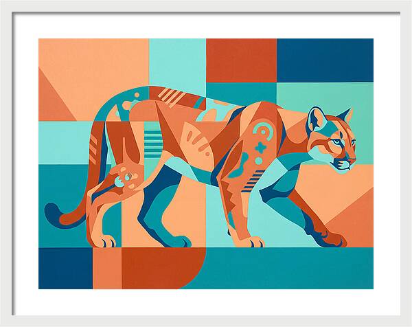 Cougar In Vibrant Geometry