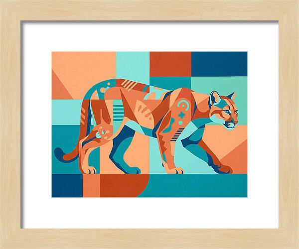 Cougar In Vibrant Geometry