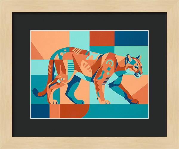 Cougar In Vibrant Geometry