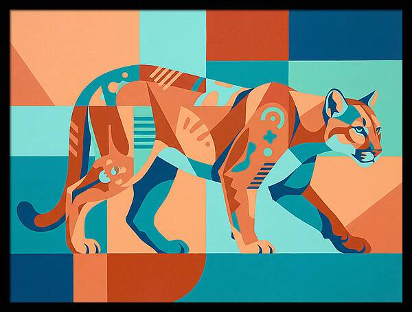 Cougar In Vibrant Geometry