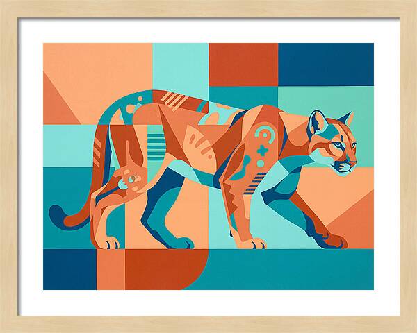 Cougar In Vibrant Geometry