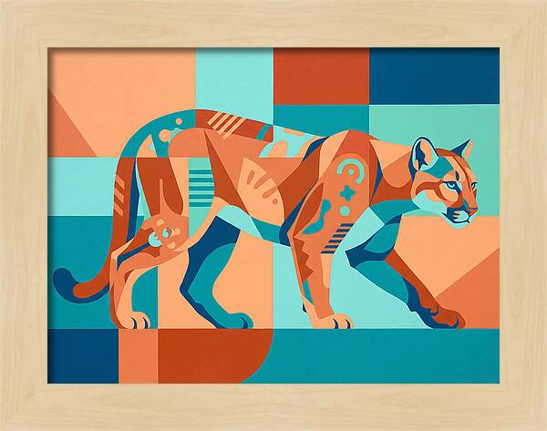 Cougar In Vibrant Geometry