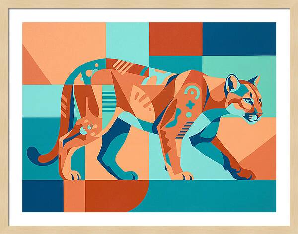 Cougar In Vibrant Geometry