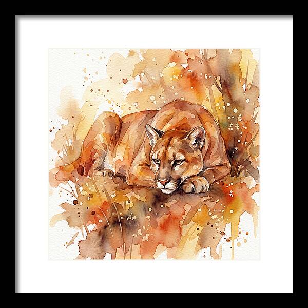Cougar In Watercolor Splendor