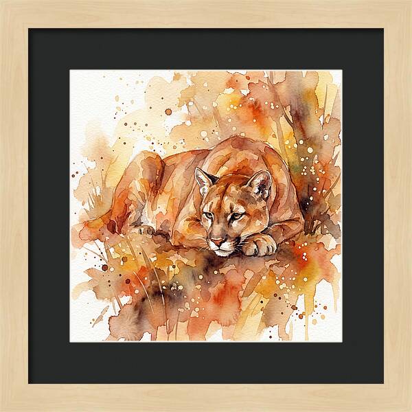 Cougar In Watercolor Splendor