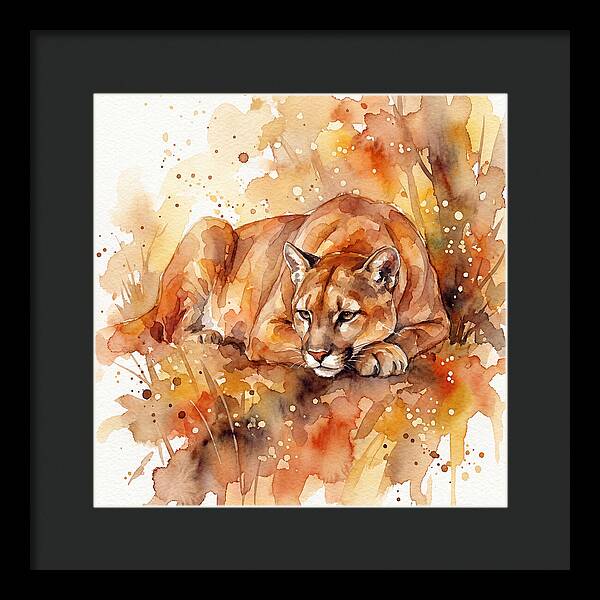Cougar In Watercolor Splendor