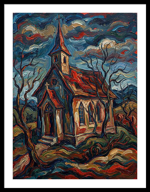 Country Church In Expressionist Style