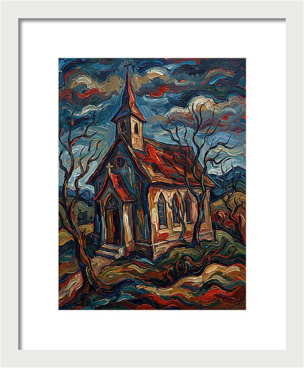 Country Church In Expressionist Style