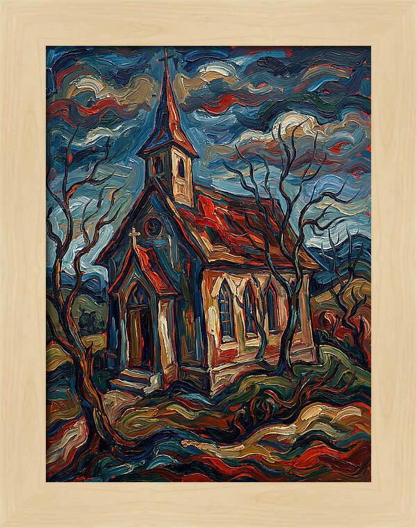Country Church In Expressionist Style