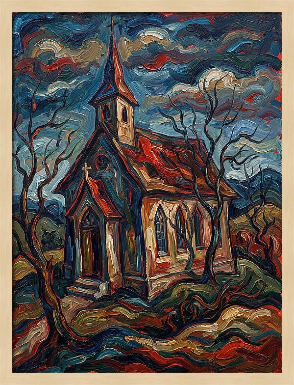 Country Church In Expressionist Style