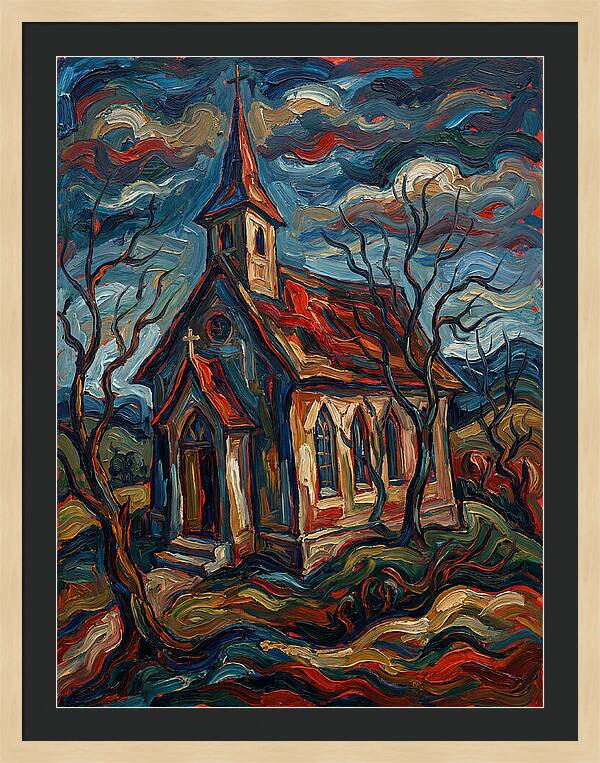 Country Church In Expressionist Style