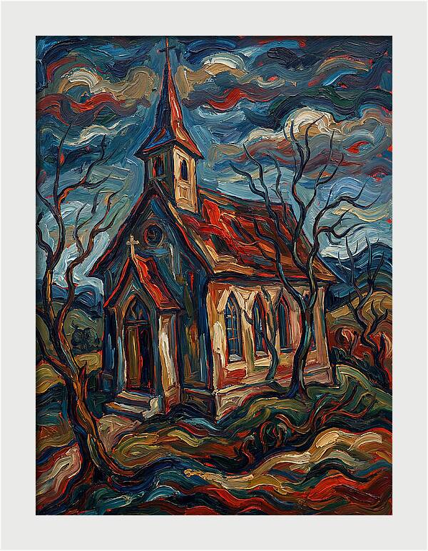 Country Church In Expressionist Style