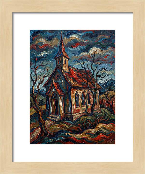 Country Church In Expressionist Style