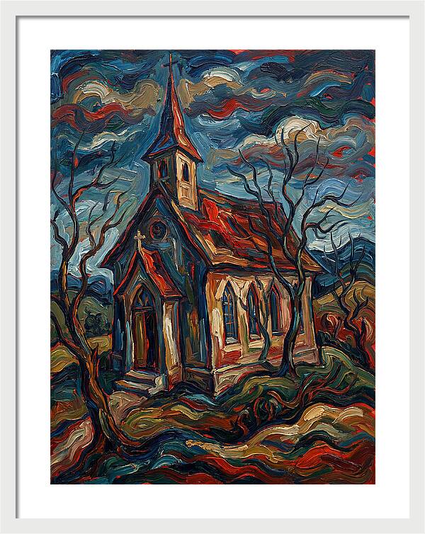 Country Church In Expressionist Style