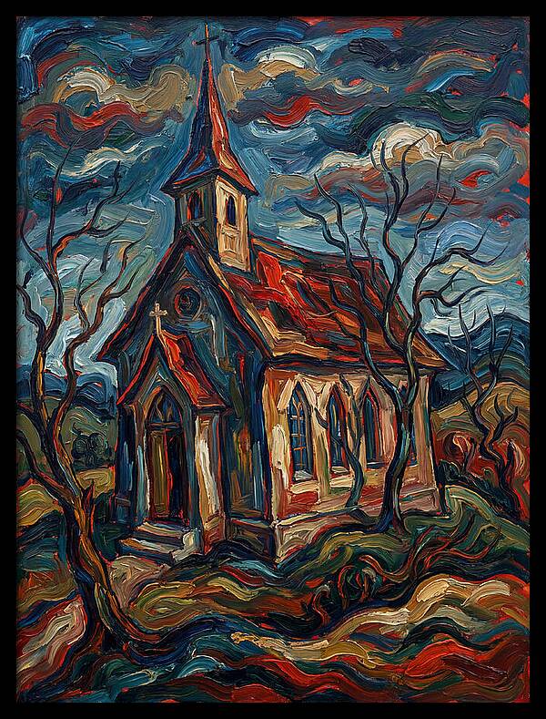 Country Church In Expressionist Style