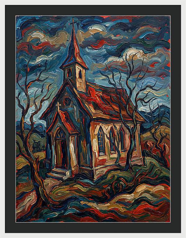 Country Church In Expressionist Style