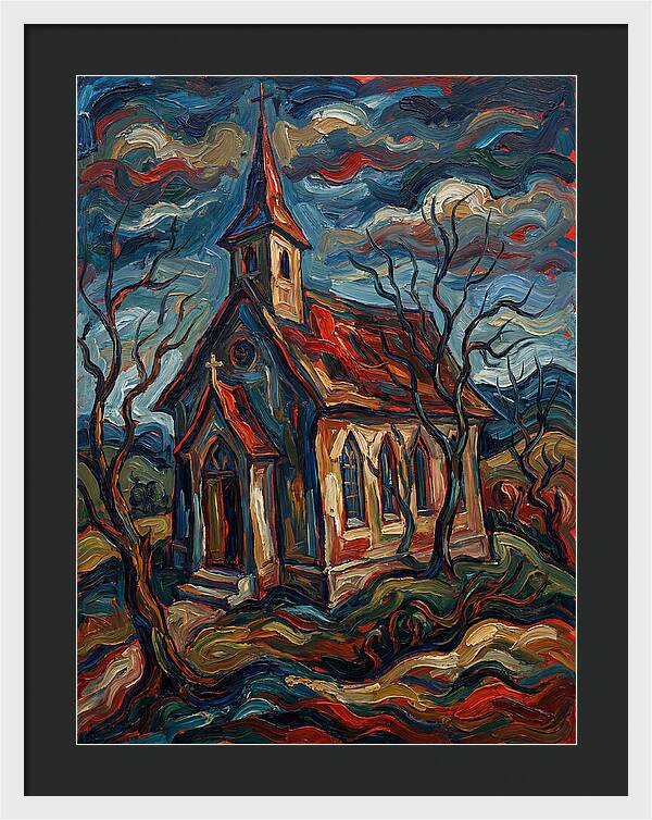 Country Church In Expressionist Style