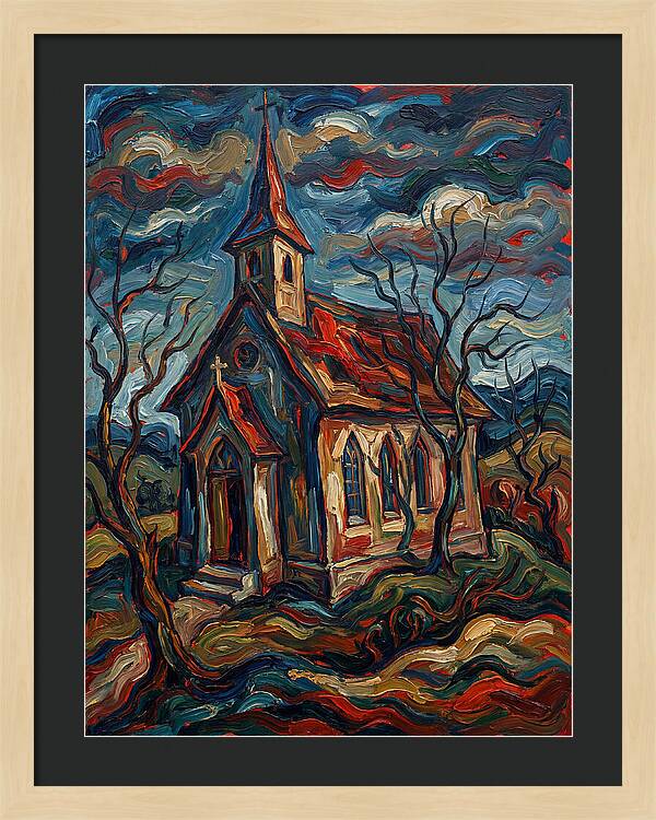 Country Church In Expressionist Style