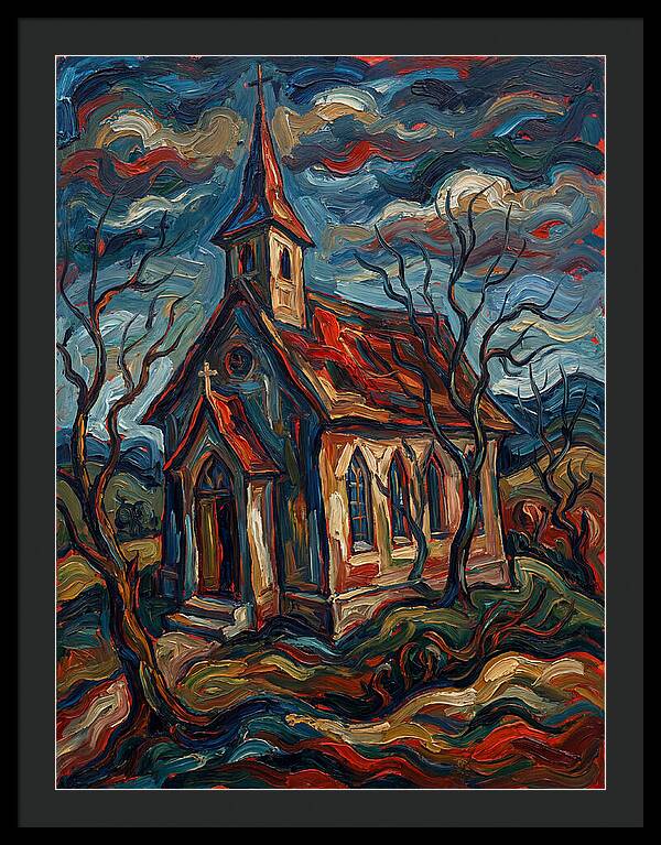 Country Church In Expressionist Style