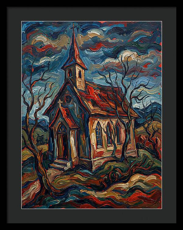Country Church In Expressionist Style