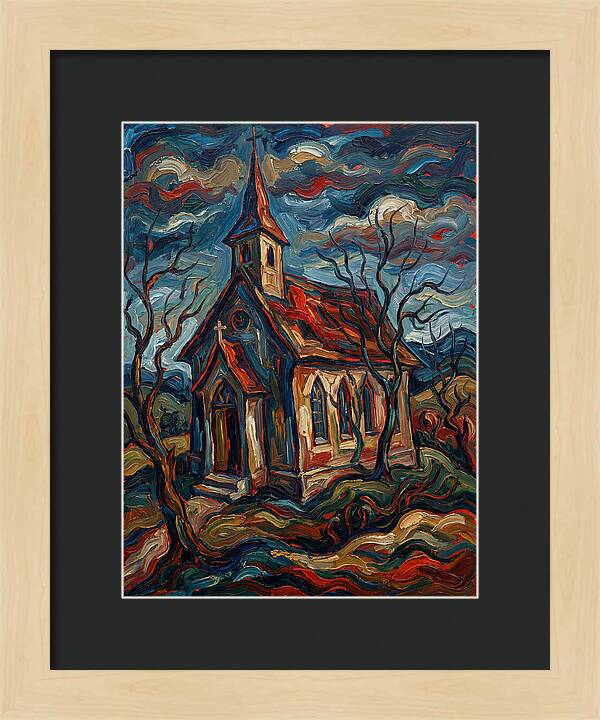 Country Church In Expressionist Style