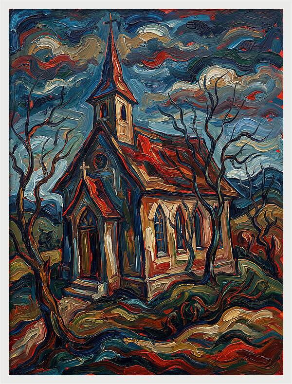 Country Church In Expressionist Style