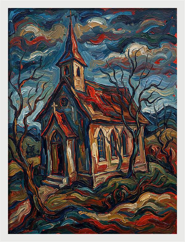 Country Church In Expressionist Style