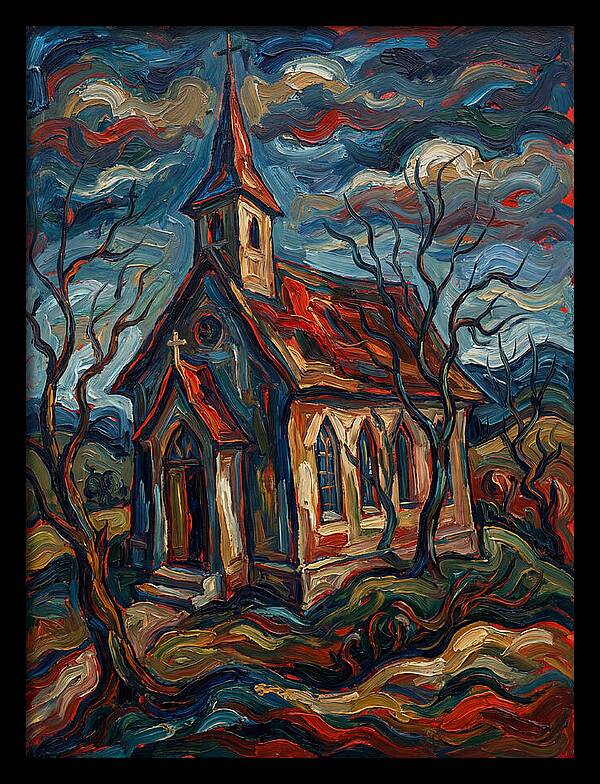 Country Church In Expressionist Style