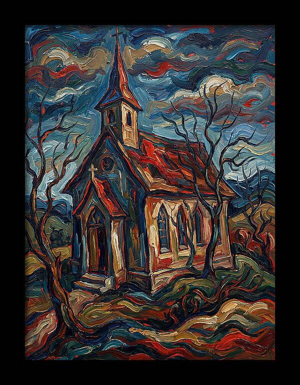 Country Church In Expressionist Style