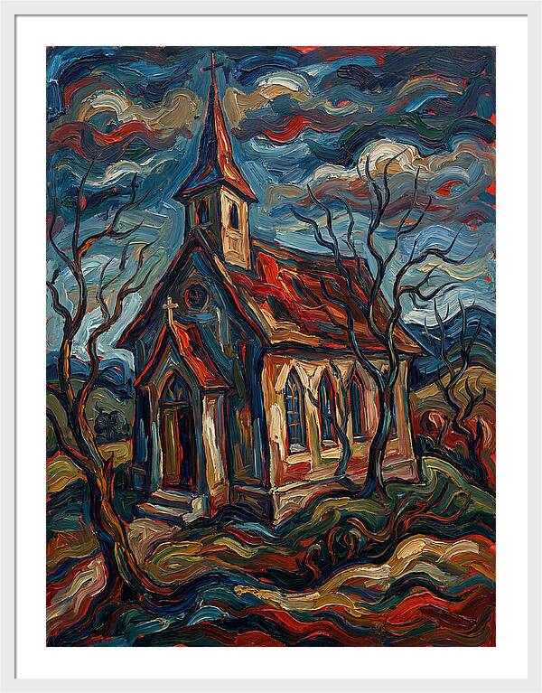Country Church In Expressionist Style
