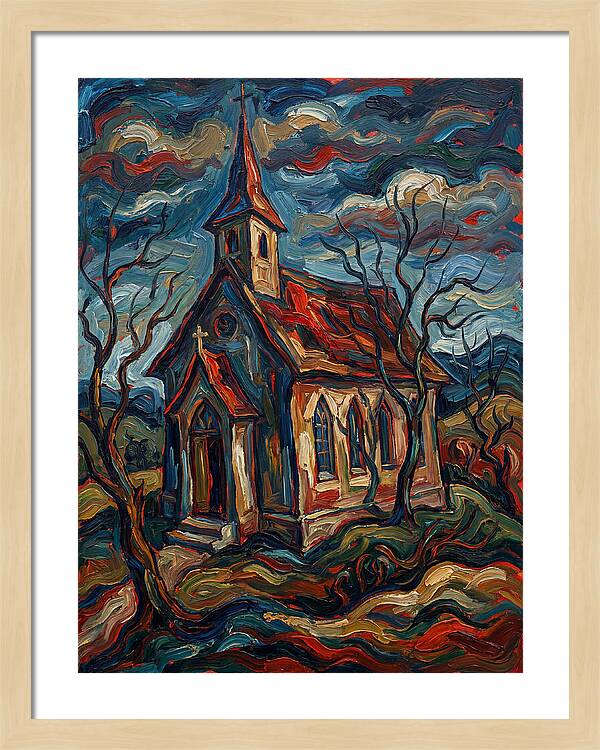 Country Church In Expressionist Style