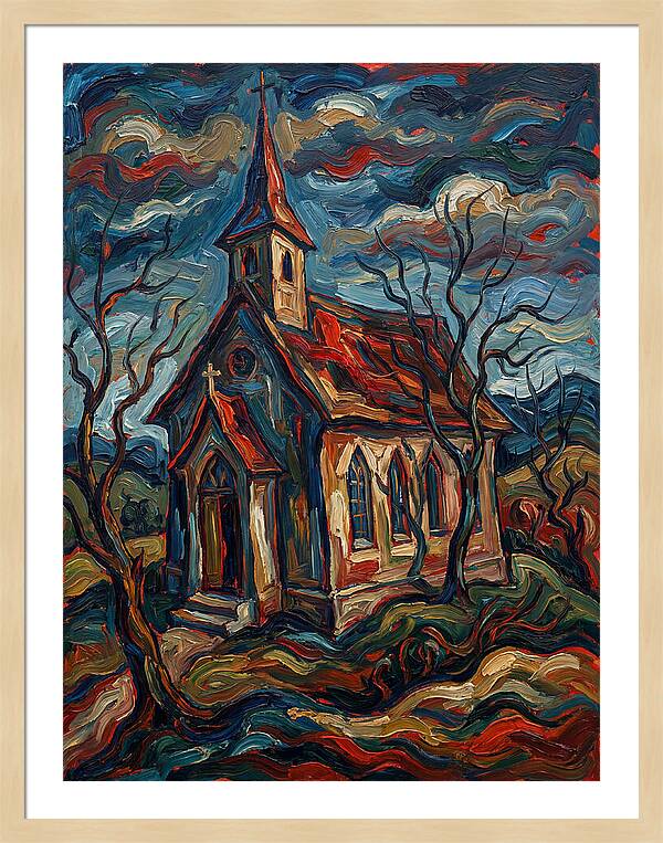 Country Church In Expressionist Style